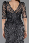 Abendkleid Lang Schuppig Anthrazit ABU5621
