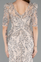 Abendkleid Lang Schuppig Beige ABU5621