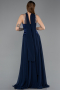 Abendkleid Lang Chiffon Marineblau ABU5619