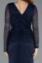 Abendkleid Lang Perlenbesetzt Marineblau ABU5648