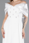 Abendkleid Midi Weiß ABK2523