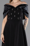 Abendkleid Midi Schwarz ABK2523
