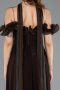 Standesamtkleid Midi Chiffon Braun ABU6037