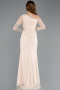 Beige Standesamtkleid Spitze Lang ABU5618