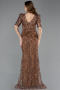Kupfer Abendkleid Schuppig Lang ABU5621