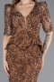 Kupfer Abendkleid Schuppig Lang ABU5621