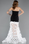 Abendkleid Lang Schwarz-Weiß ABU5635
