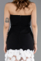 Abendkleid Lang Schwarz-Weiß ABU5635