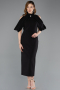 Abendkleid Midi Schwarz ABK2517