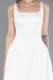 Partykleid Midi Satin Weiß ABK2519