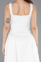 Partykleid Midi Satin Weiß ABK2519