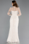 Abendkleid Lang Perlenbesetzt Beige ABU5638