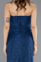 Standesamtkleid Lang Guipure Spitze Marineblau ABU5642