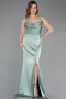 Abschlusskleid Lang Satin Türkis ABU5646