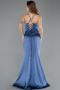 Abschlusskleid Lang Satin Indigo ABU5646