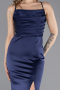 Abschlusskleid Lang Satin Marineblau ABU5646
