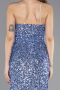 Abendkleid Lang Schuppig Indigo ABU5647
