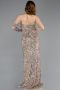 Abendkleid Lang Schuppig Nerzbraun ABU5647