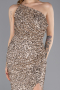 Abendkleid Lang Schuppig Nerzbraun ABU5647