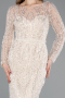 Abendkleid Lang Perlenbesetzt Beige ABU5649