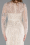 Abendkleid Lang Perlenbesetzt Beige ABU5649