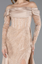 Abendkleid Lang Spitze Beige ABU5653