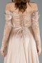 Abendkleid Lang Spitze Beige ABU5653
