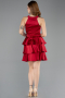 Partykleid Kurz Satin Weinrot ABK2528