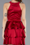 Partykleid Kurz Satin Weinrot ABK2528
