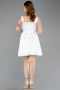 Abendkleid Kurz Satin Weiß ABK2529