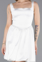 Abendkleid Kurz Satin Weiß ABK2529