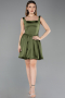 Abendkleid Kurz Satin Khaki ABK2529