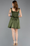 Abendkleid Kurz Satin Khaki ABK2529