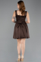 Abendkleid Kurz Satin Braun ABK2529