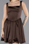 Abendkleid Kurz Satin Braun ABK2529