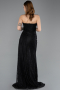 Standesamtkleid Lang Guipure Spitze Schwarz ABU5642
