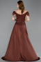 Braun Abschlusskleid Satin Lang ABU4508
