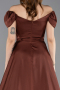Braun Abschlusskleid Satin Lang ABU4508