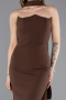 Abendkleid im Meerjungfrau-Stil Lang Braun ABU5627