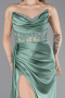 Minzgrün Abendkleid Satin Lang ABU6141