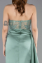 Minzgrün Abendkleid Satin Lang ABU6141