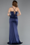 Abschlusskleid Lang Satin Marineblau ABU5646