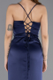 Abschlusskleid Lang Satin Marineblau ABU5646