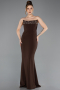 Abendkleid im Meerjungfrau-Stil Lang Braun ABU5680