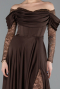 Braun Standesamtkleid Satin Lang ABU5054