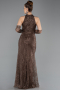 Braun Abendkleid İm Meerjungfrau-Stil Spitze Lang ABU5598