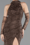 Braun Abendkleid İm Meerjungfrau-Stil Spitze Lang ABU5598