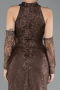 Braun Abendkleid İm Meerjungfrau-Stil Spitze Lang ABU5598