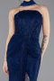 Abendkleid Lang Spitze Marineblau ABU5686