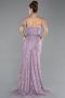 Lavendel Standesamtkleid Guipure Spitze Lang ABU5642